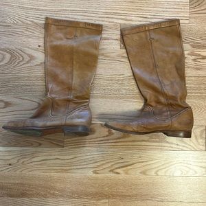 Frye Beige/Camel Leather Slouchy Boots